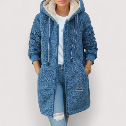 Ella | Damen Winter Fleecejacke mit Kapuze