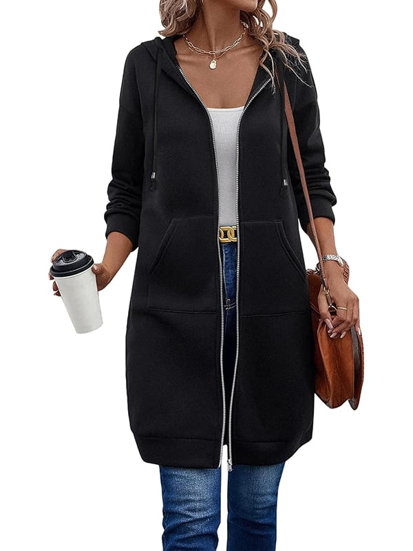 Gabriela | Damen Lange Winterjacke mit Kapuze