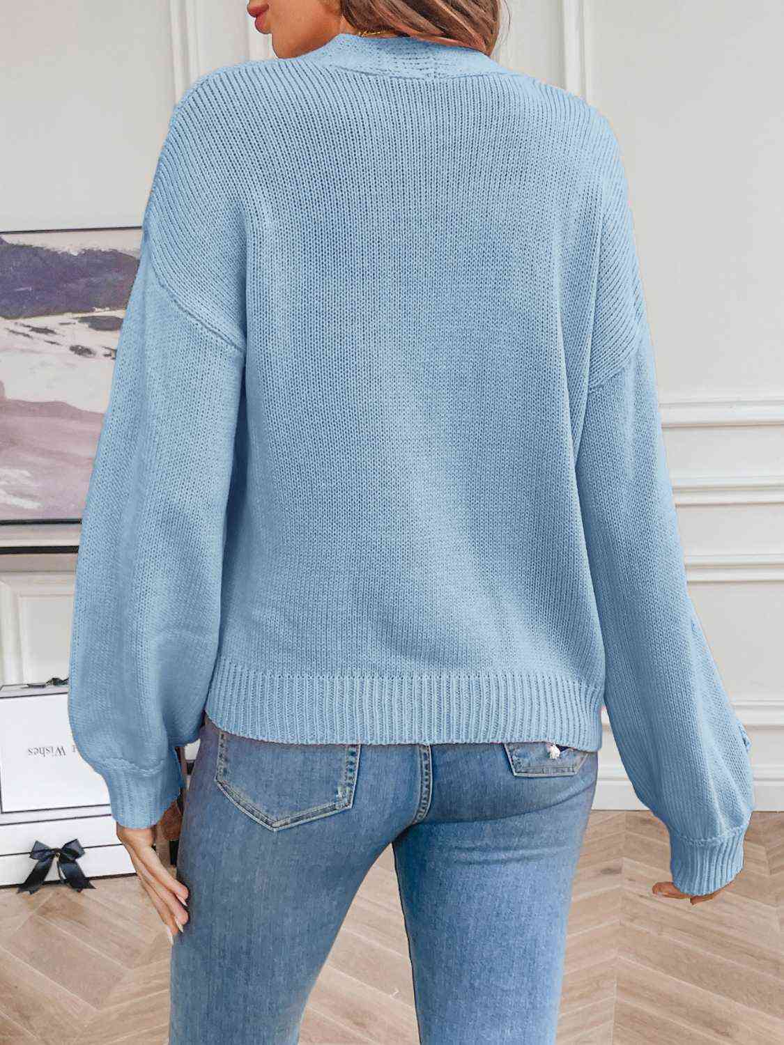Michaela | Damen Winter-Cardigan mit Blumenstickerei