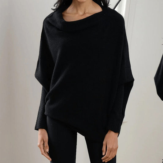 Angela | Damen Strickpullover mit Schulterfreiem Design und Lockerer Passform
