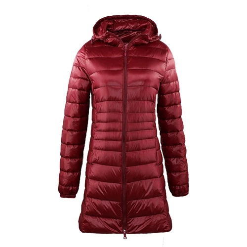 Gabriela | Damen Winter-Steppmantel mit Kapuze und Reißverschluss