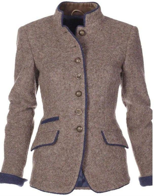 Annika | Damen Stylischer Wollblazer mit Taschen