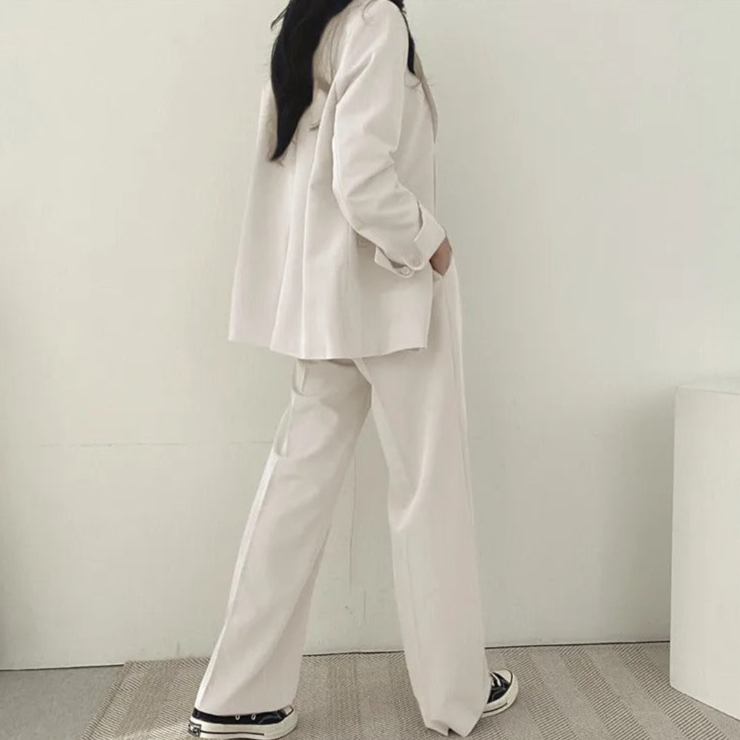 Karin | Damen Oversize Blazer und Hose mit weitem Bein