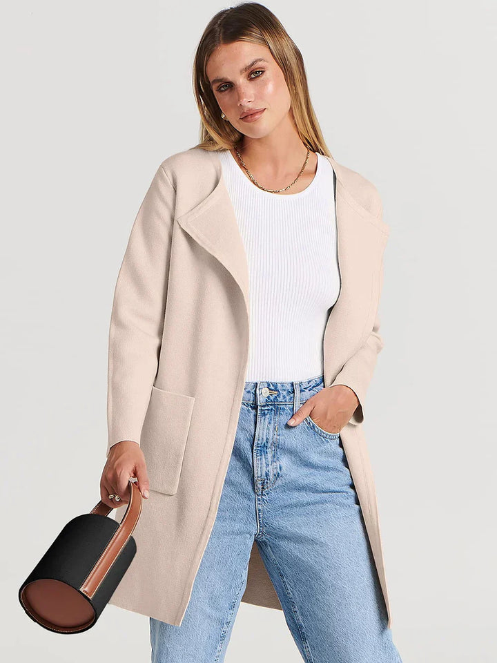 Bettina | Damen Kuschelige Winterstrickjacke mit Taschen