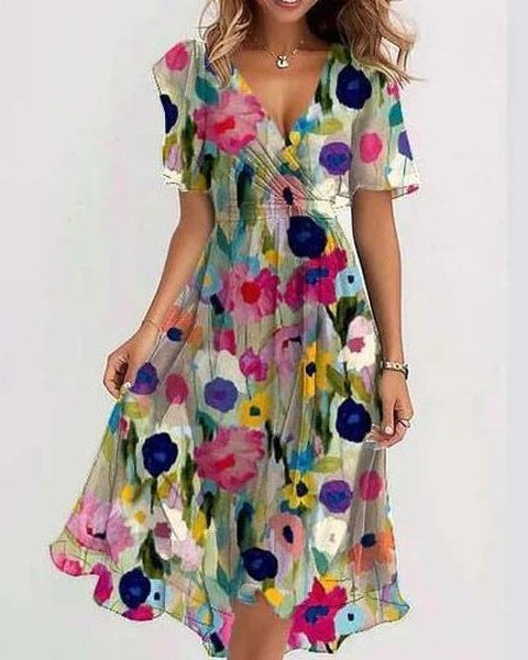 Nicole | Elegantes Sommerkleid mit Kurzarm Damen