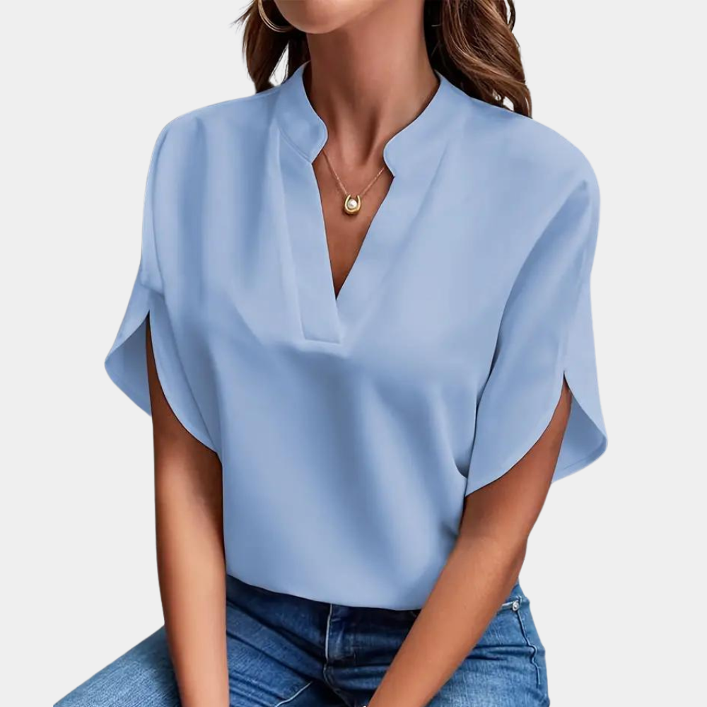 Regine | Stylische Damenbluse mit V-Ausschnitt