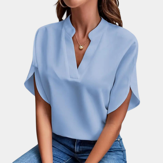 Regine | Stylische Damenbluse mit V-Ausschnitt