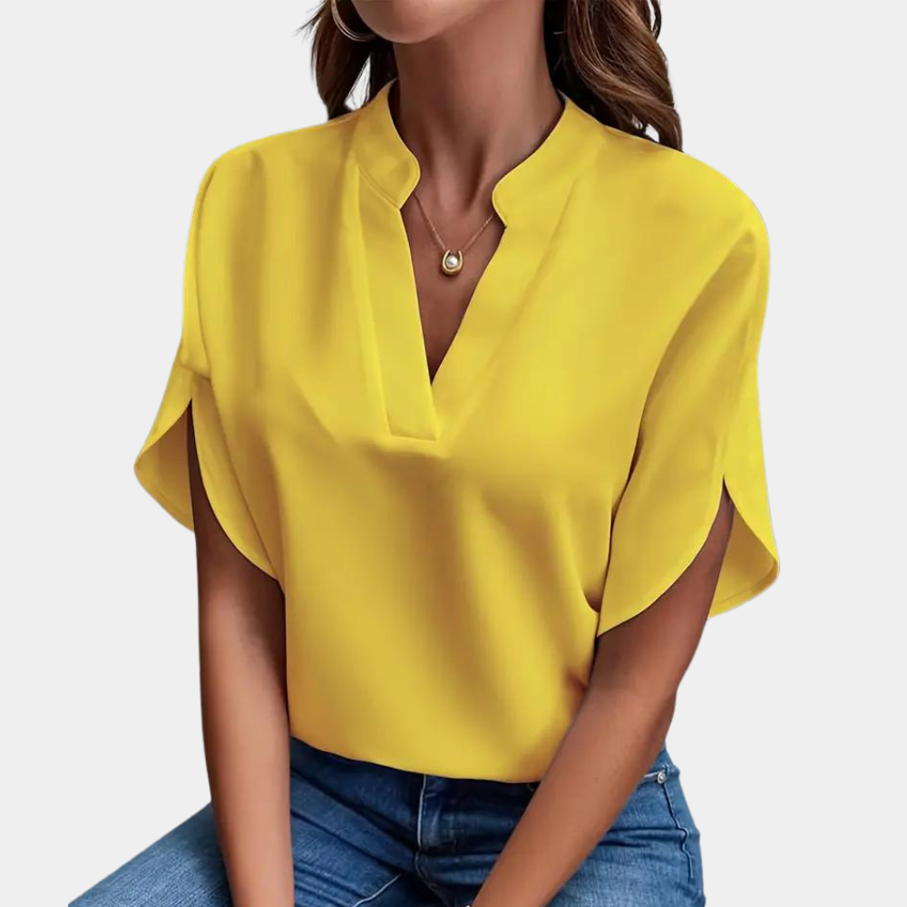 Regine | Stylische Damenbluse mit V-Ausschnitt