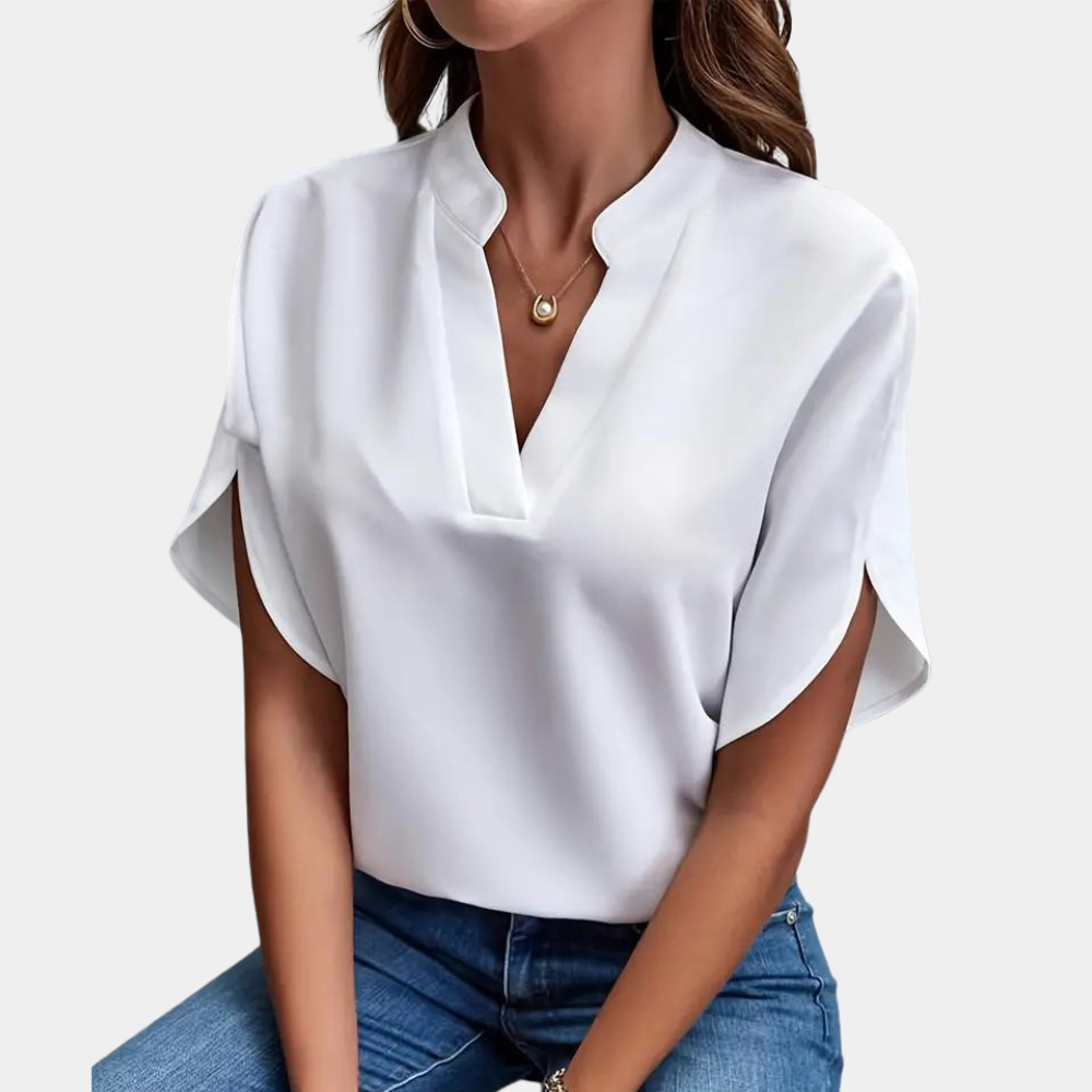 Regine | Stylische Damenbluse mit V-Ausschnitt