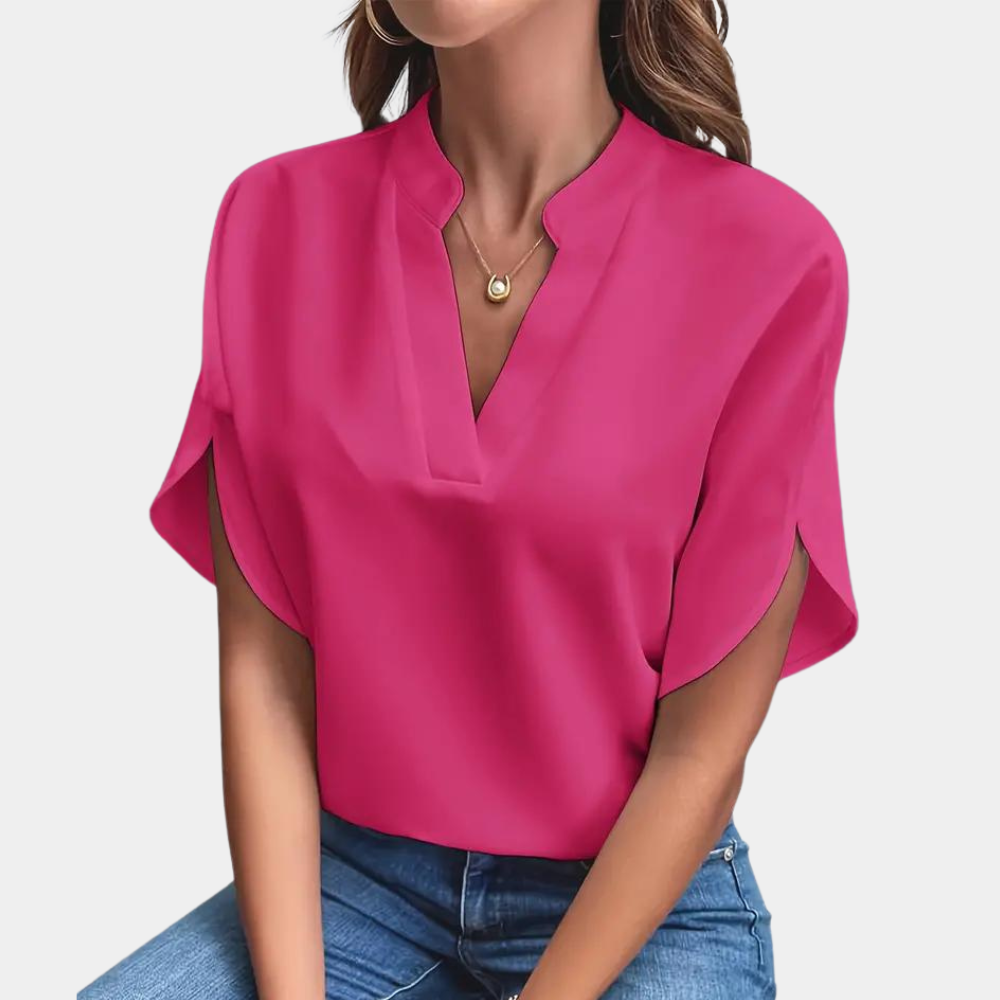 Regine | Stylische Damenbluse mit V-Ausschnitt