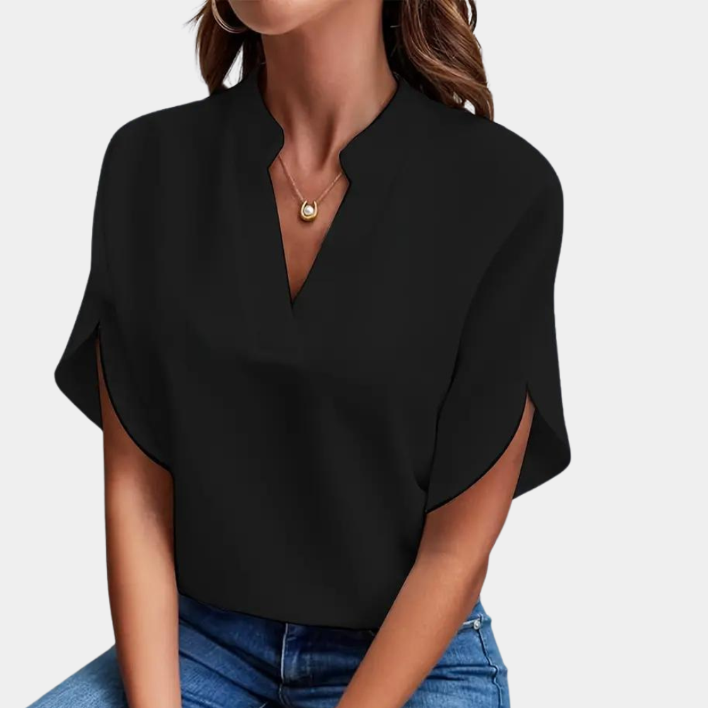 Regine | Stylische Damenbluse mit V-Ausschnitt