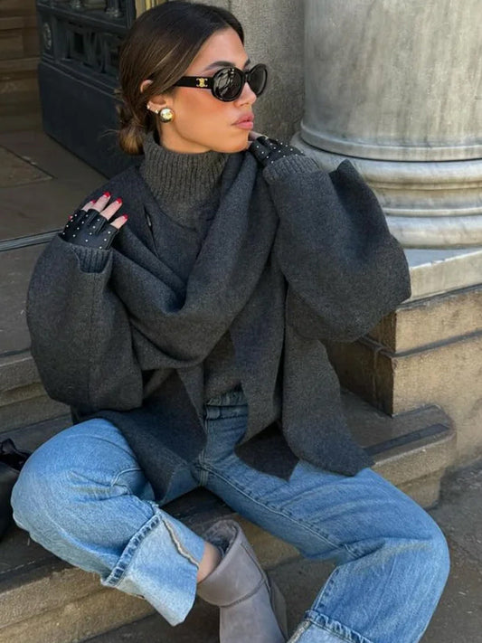 Helga | Damen Winter-Wollmantel mit Knopfdetail