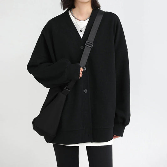 Edith | Damen Winter-Cardigan mit V-Ausschnitt und Knöpfen