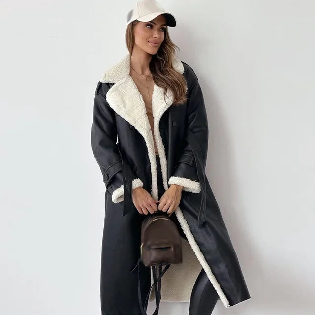 Helga | Damen Winter-Langmantel aus Lammfell