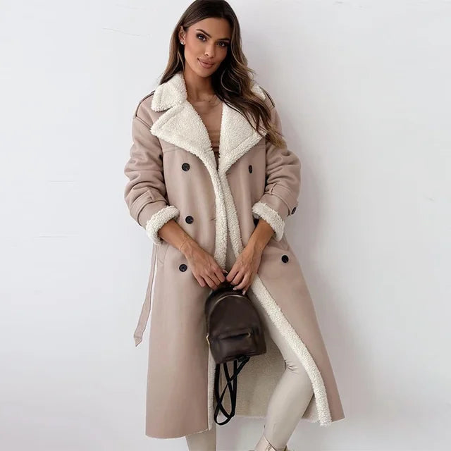 Helga | Damen Winter-Langmantel aus Lammfell