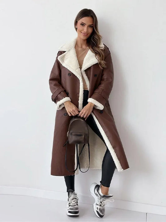 Helga | Damen Winter-Langmantel aus Lammfell