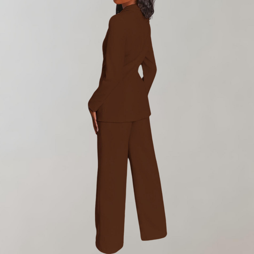 Lara | Damen Stilvolles Blazer und Weite Hose Outfit