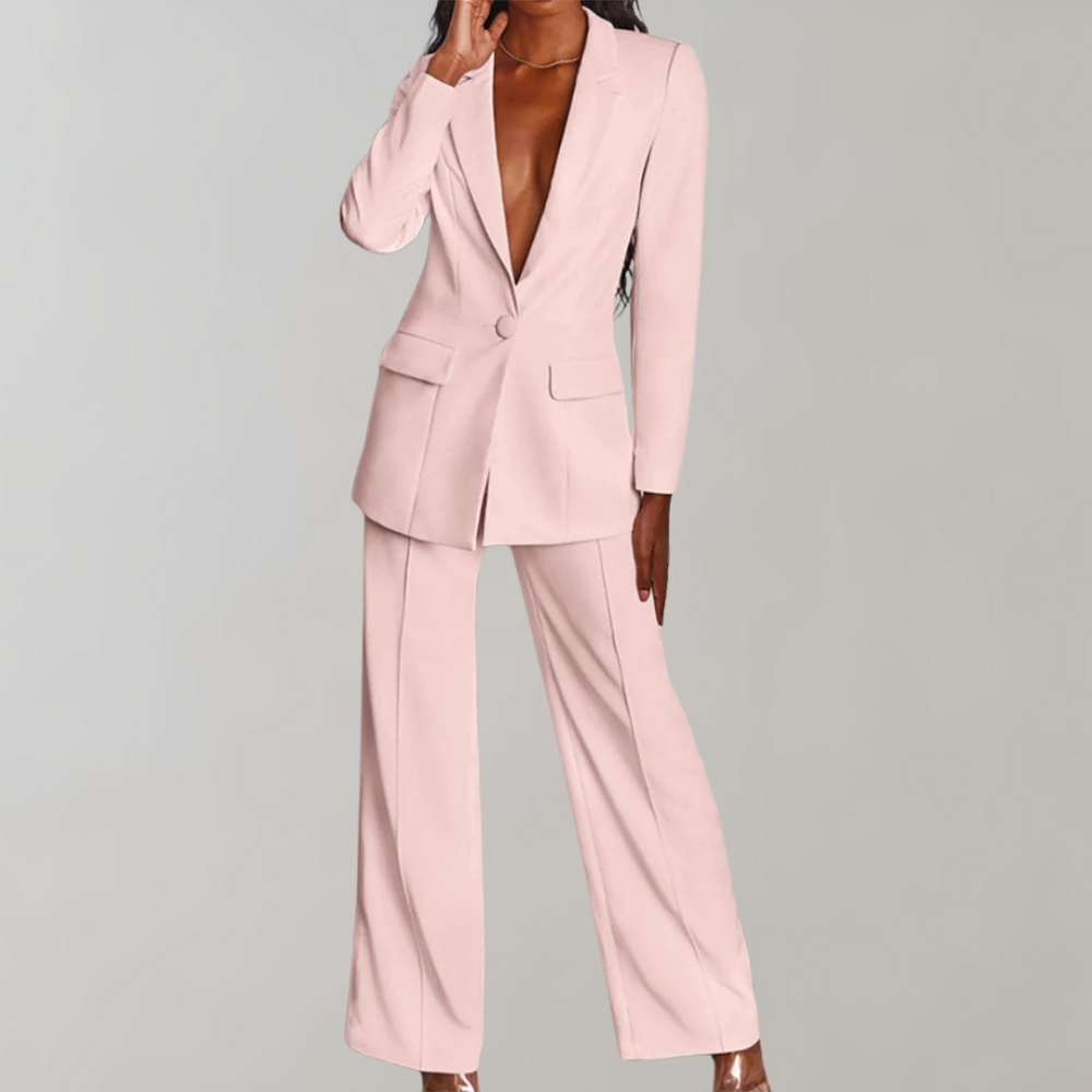 Lara | Damen Stilvolles Blazer und Weite Hose Outfit
