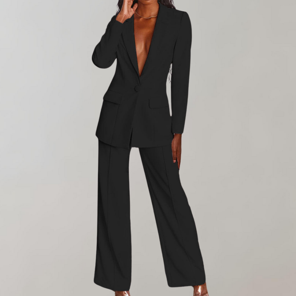 Lara | Damen Stilvolles Blazer und Weite Hose Outfit