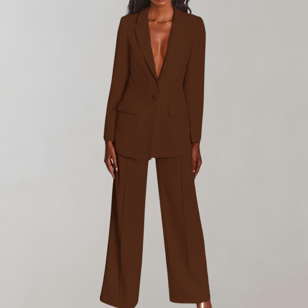 Lara | Damen Stilvolles Blazer und Weite Hose Outfit