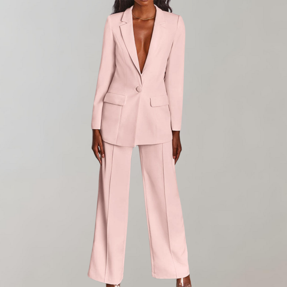 Lara | Damen Stilvolles Blazer und Weite Hose Outfit