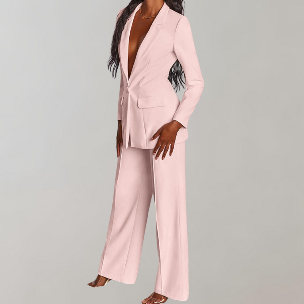 Lara | Damen Stilvolles Blazer und Weite Hose Outfit