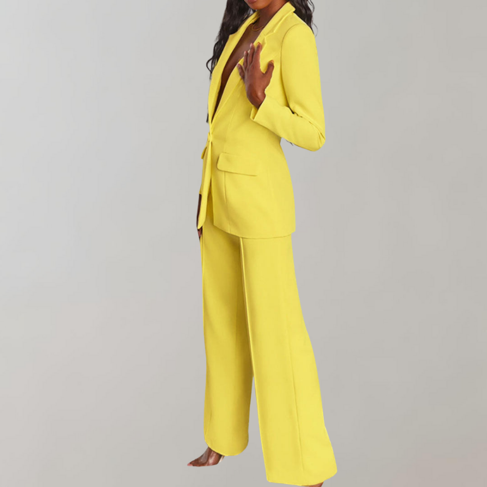 Lara | Damen Stilvolles Blazer und Weite Hose Outfit