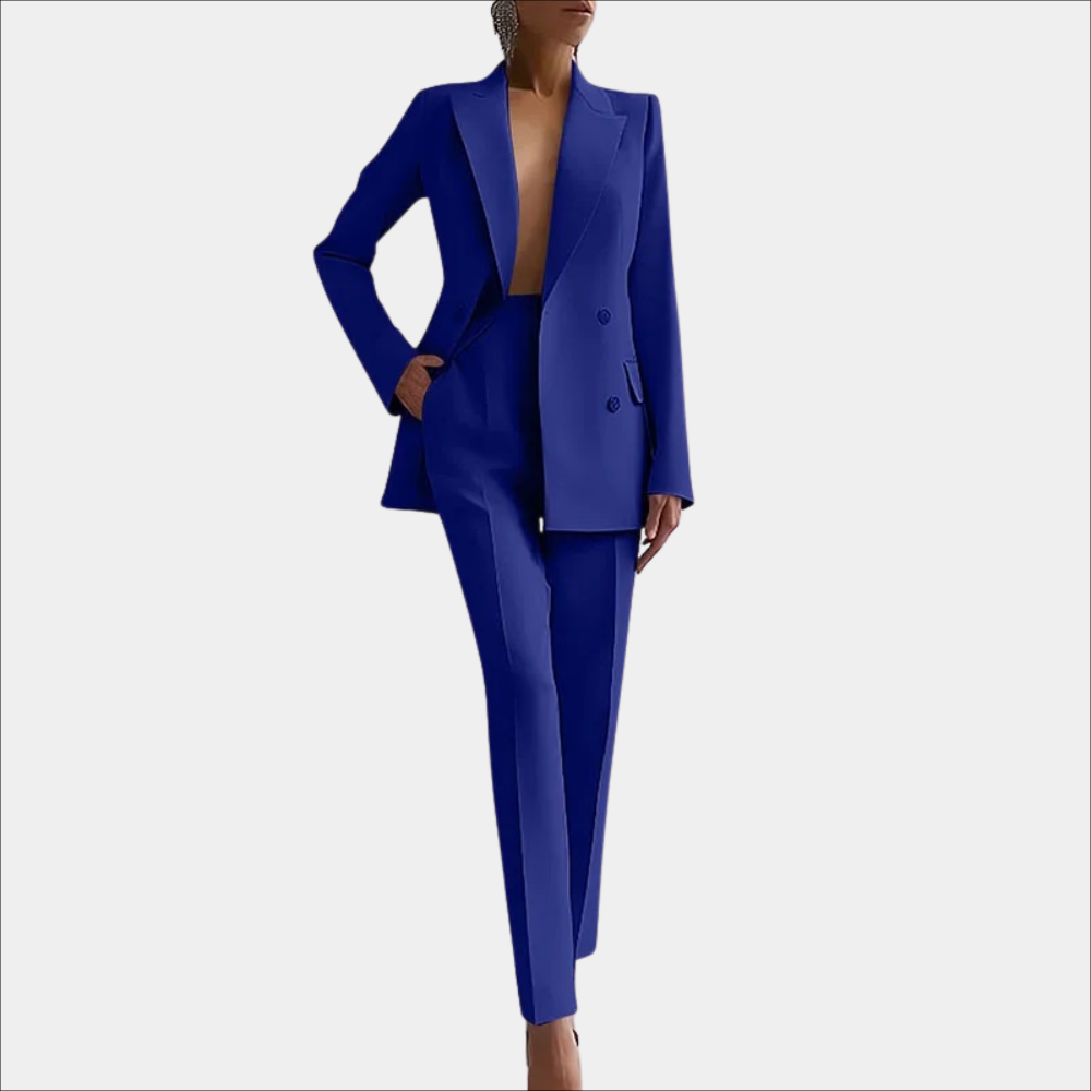 Lena | Damen Elegantes Zweireihiges Blazer und Maßgeschneidertes Hose Set
