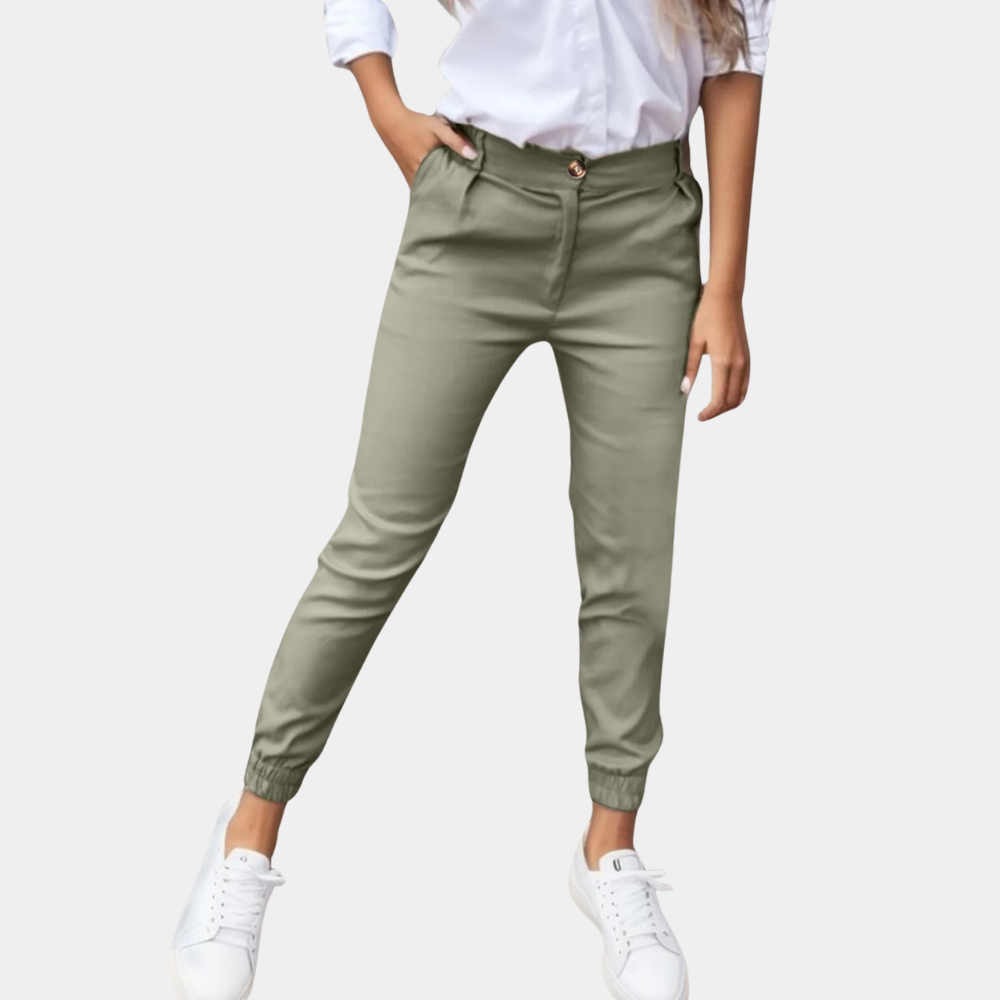 Carolin | Women’s Slim Fit Elastic Ankle Trousers