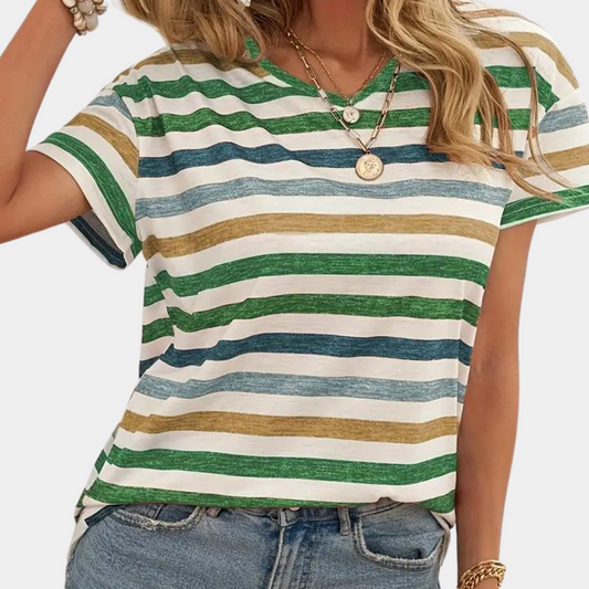 Sandra | Lässiges Und Stilvolles Gestreiftes T-Shirt