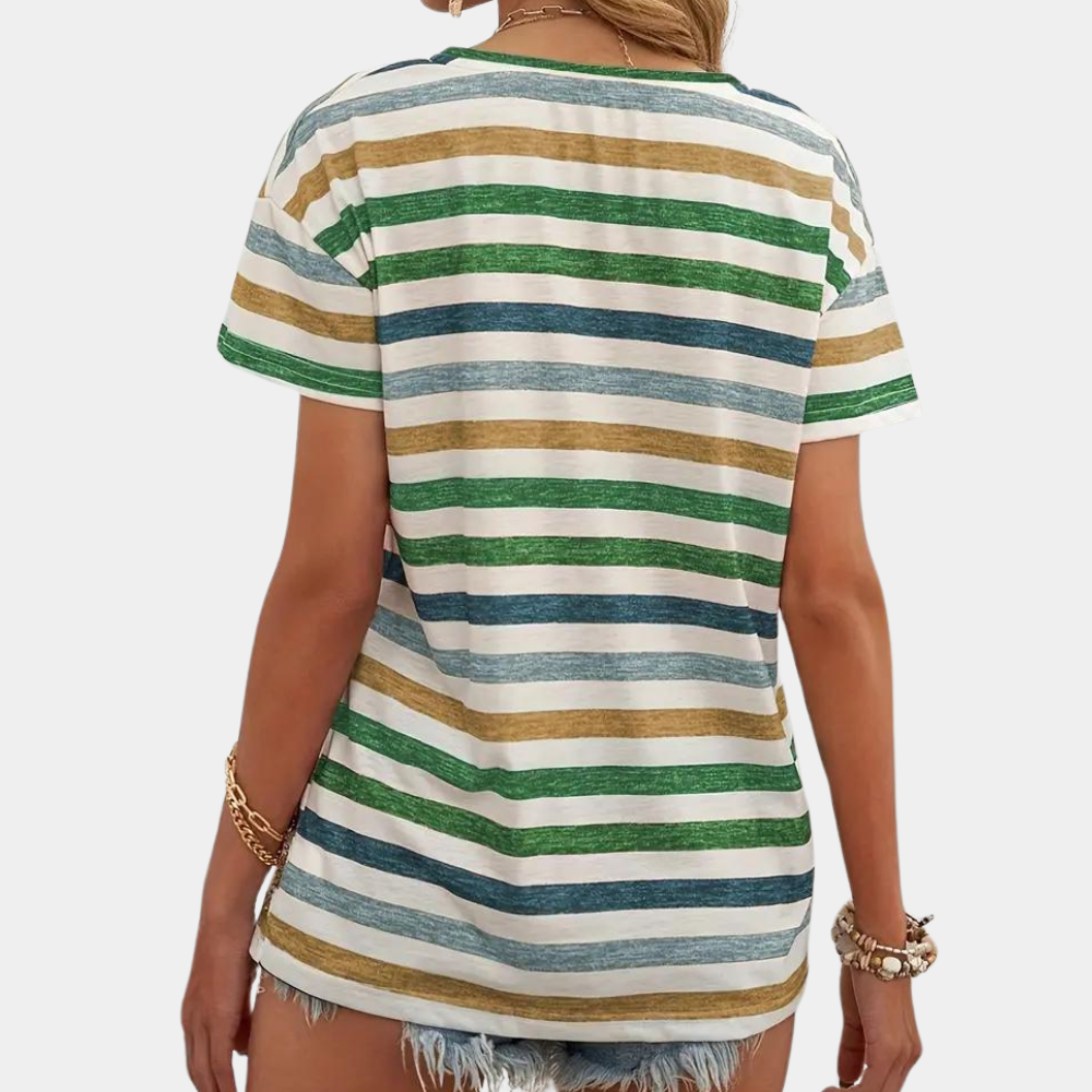 Sandra | Lässiges Und Stilvolles Gestreiftes T-Shirt