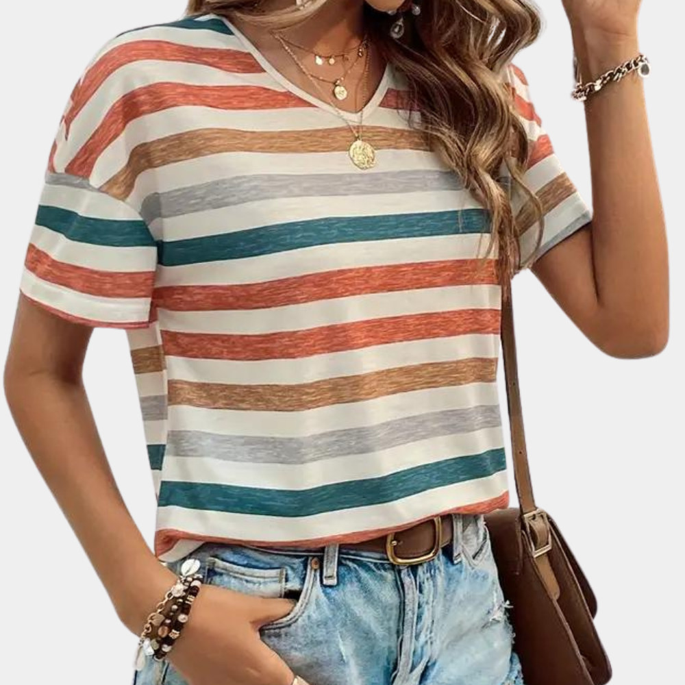 Sandra | Lässiges Und Stilvolles Gestreiftes T-Shirt