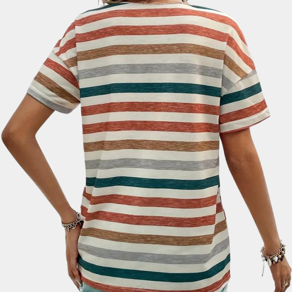 Sandra | Lässiges Und Stilvolles Gestreiftes T-Shirt