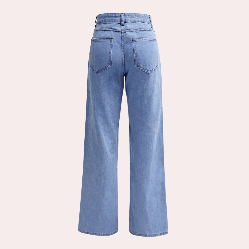 Lara | Damen Hochtaillierte Jeans mit weitem Bein