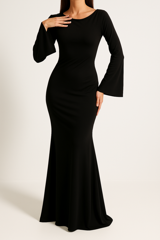 Daniela | Damen Winter Langarm Maxikleid