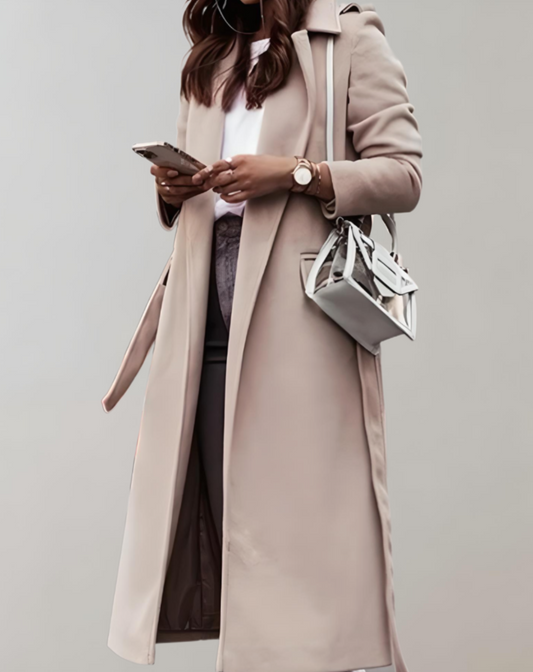 Laura | Damen Winter-Langmantel mit Gürtel