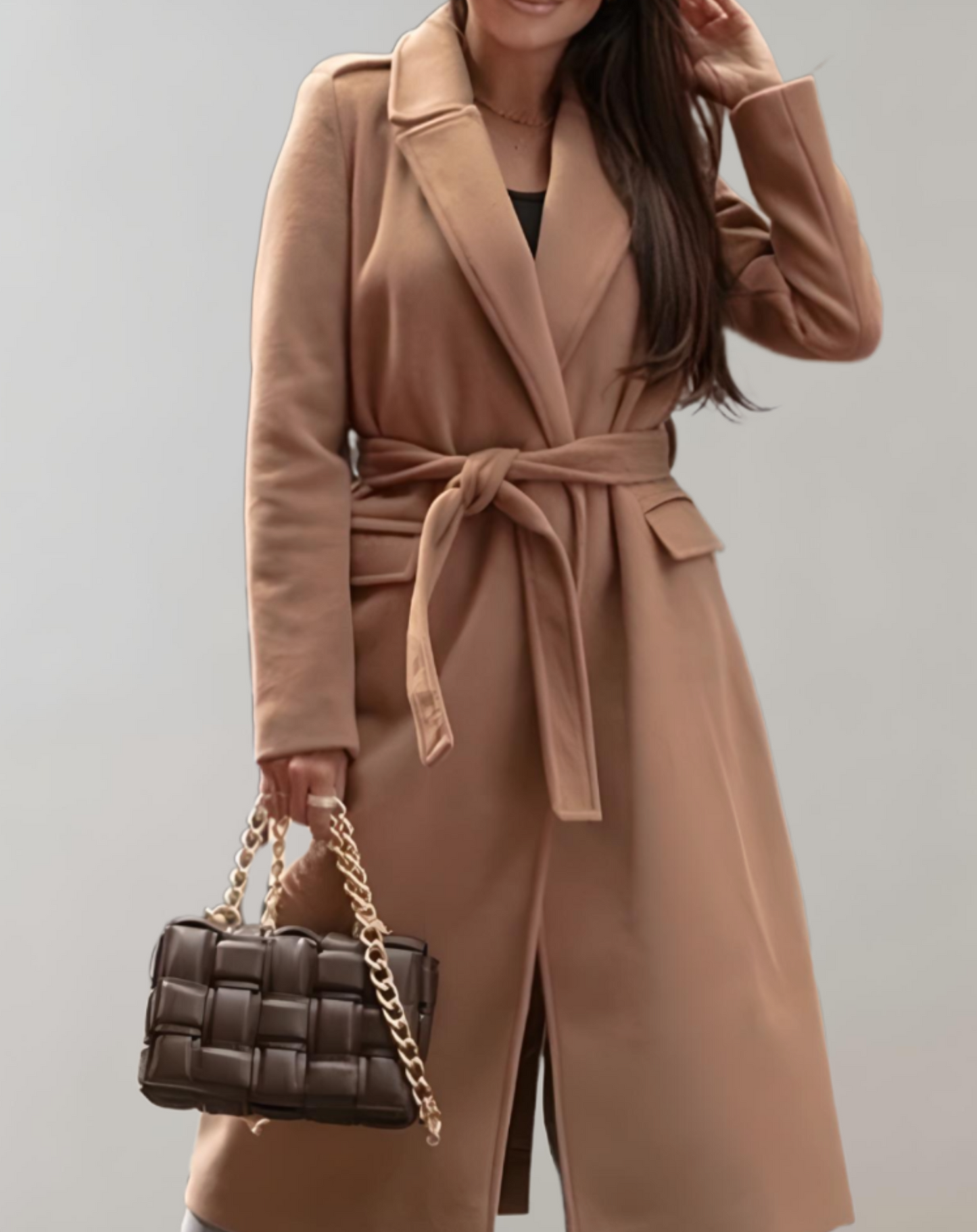 Laura | Damen Winter-Langmantel mit Gürtel