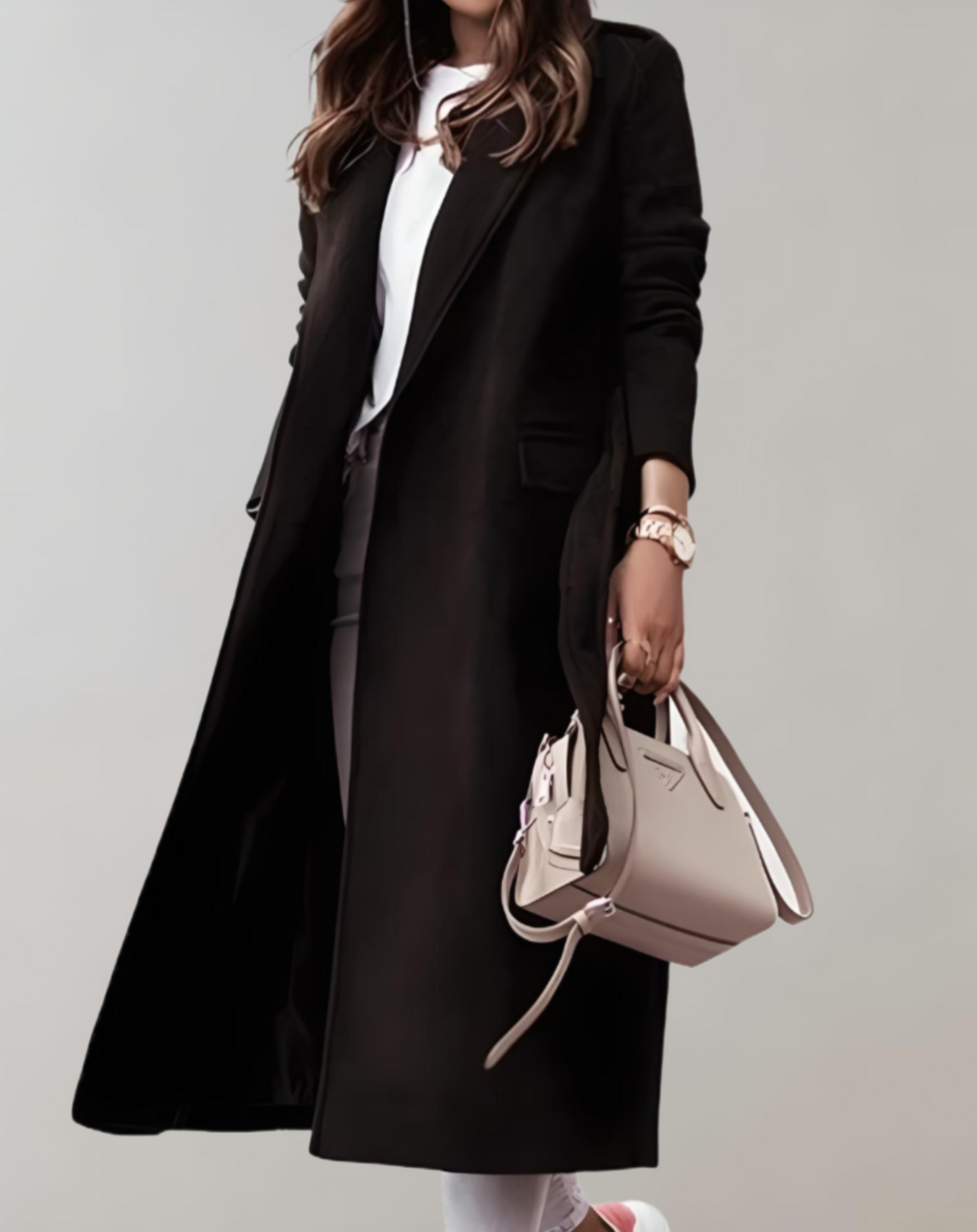 Laura | Damen Winter-Langmantel mit Gürtel