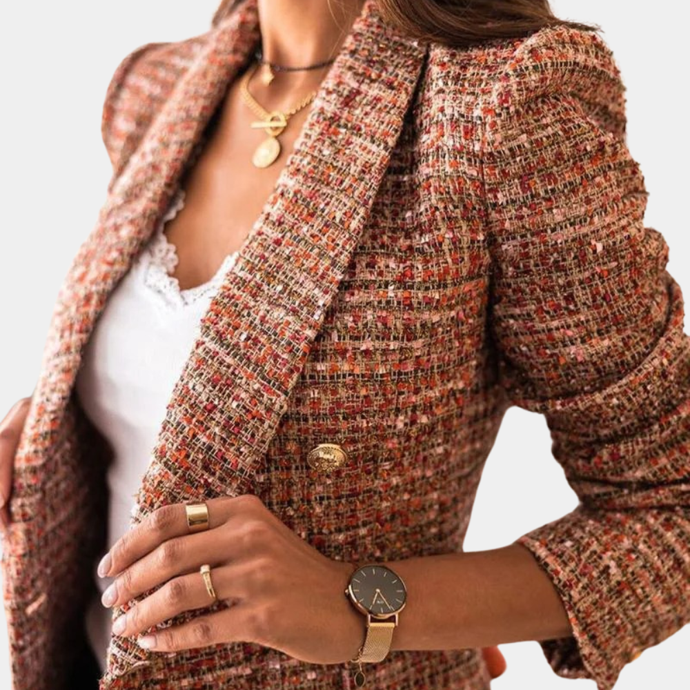 Carmen | Stylischer zweireihiger Tweed-Blazer