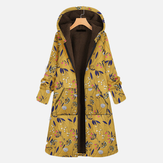 Anna | Damen Blumen Kapuzenjacke mit Innenfutter
