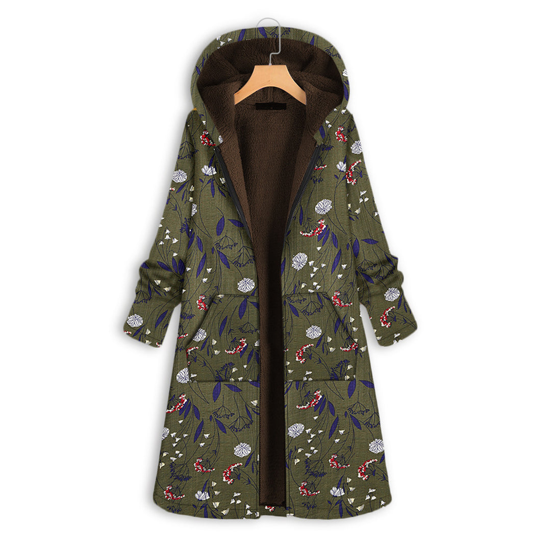 Anna | Damen Blumen Kapuzenjacke mit Innenfutter
