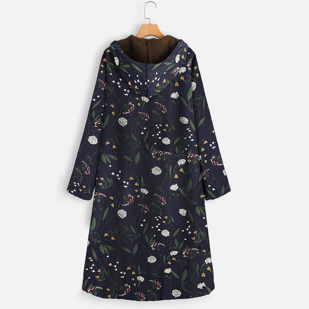 Anna | Damen Blumen Kapuzenjacke mit Innenfutter