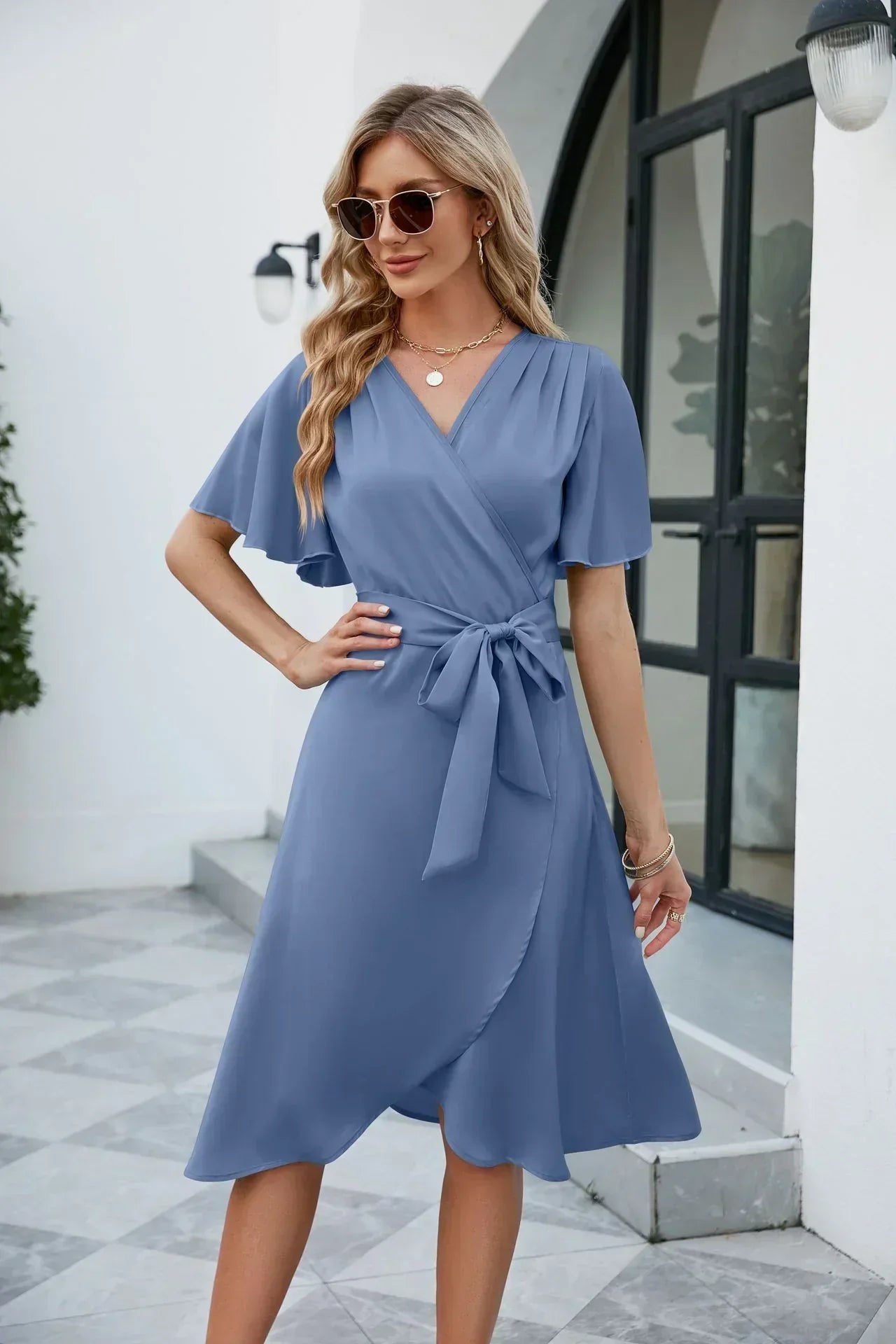Andrea | Elegantes Wickel-Sommerkleid