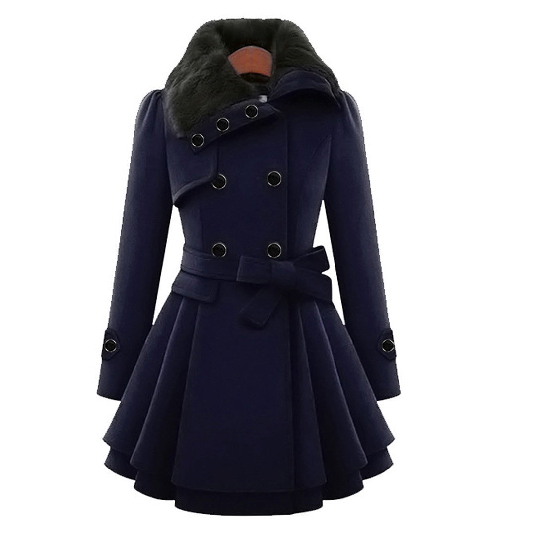 Beatrice | Damen Winter-Mantel mit ausgestelltem Schnitt und Taillengürtel