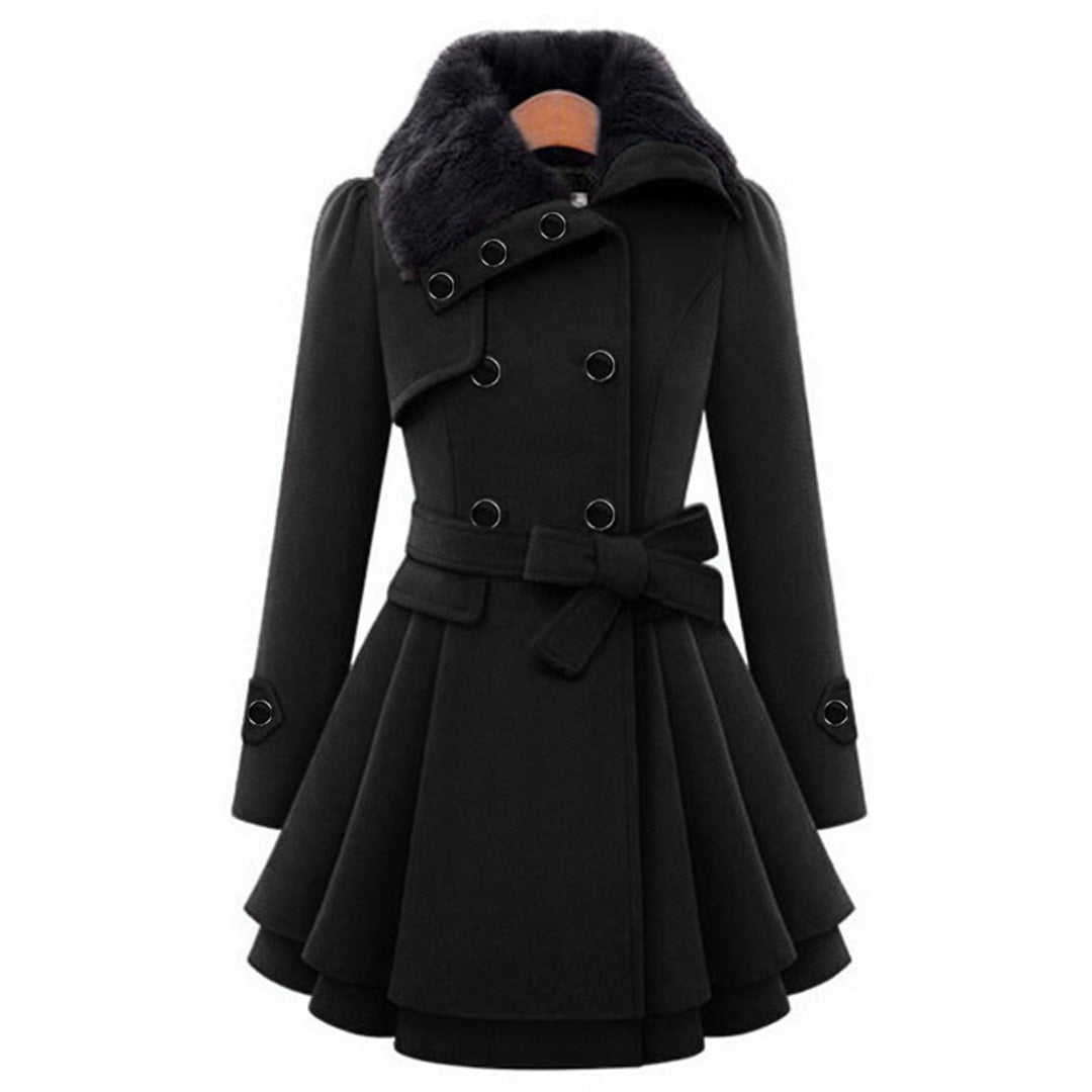 Beatrice | Damen Winter-Mantel mit ausgestelltem Schnitt und Taillengürtel