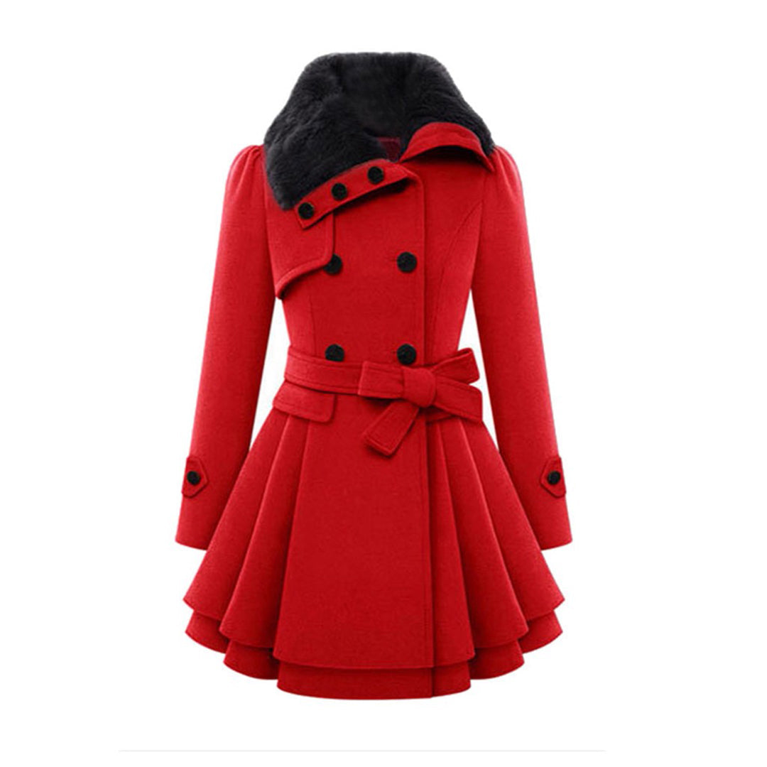 Beatrice | Damen Winter-Mantel mit ausgestelltem Schnitt und Taillengürtel