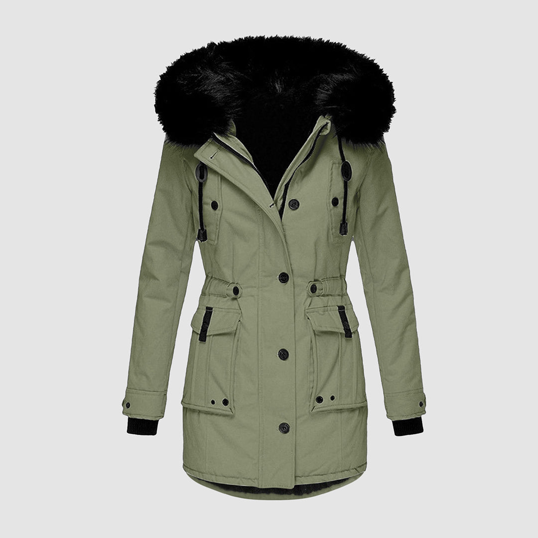 Karin | Damen Winterparka mit Kunstfellkapuze