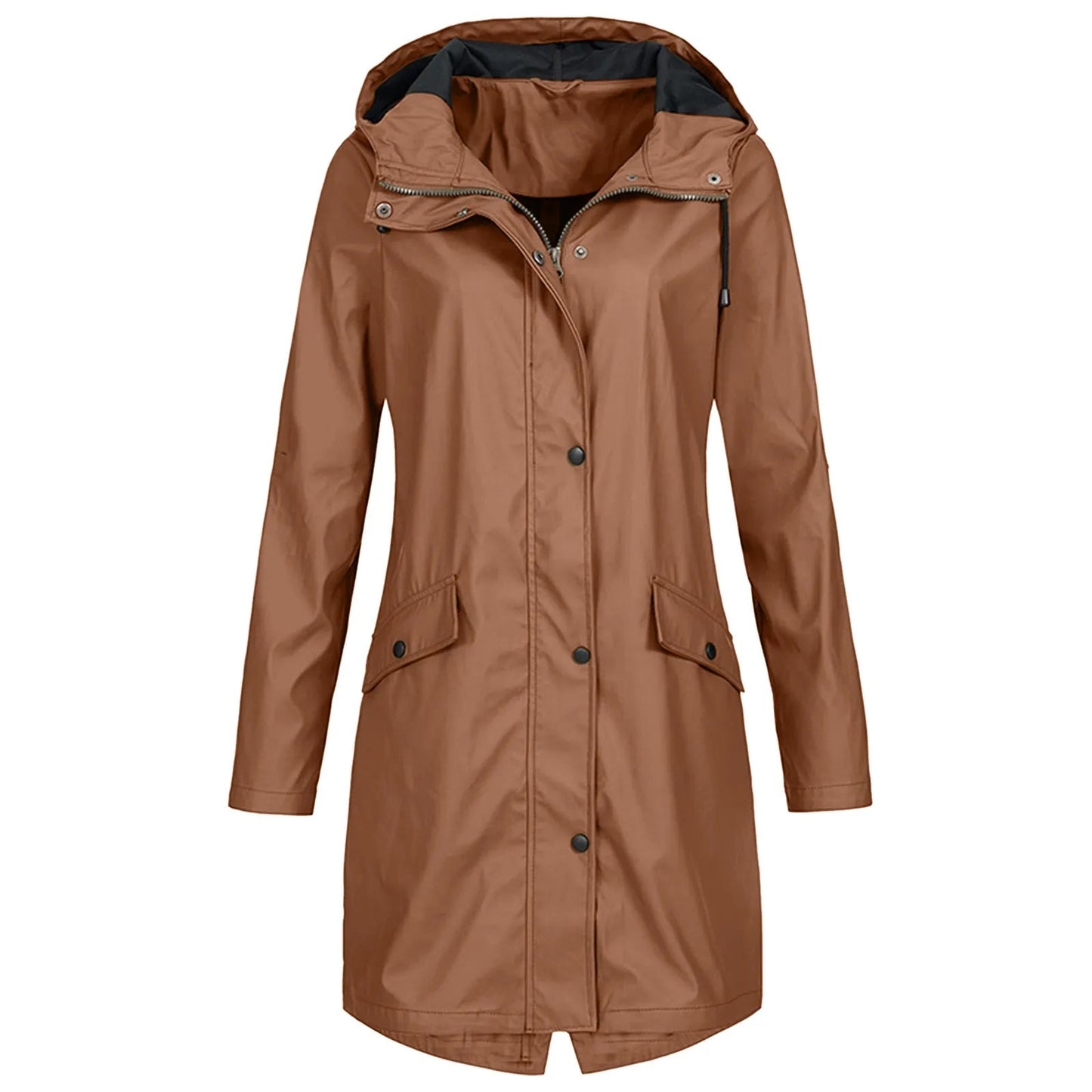 Hanna | Stylische Lange Regenjacke mit Kapuze