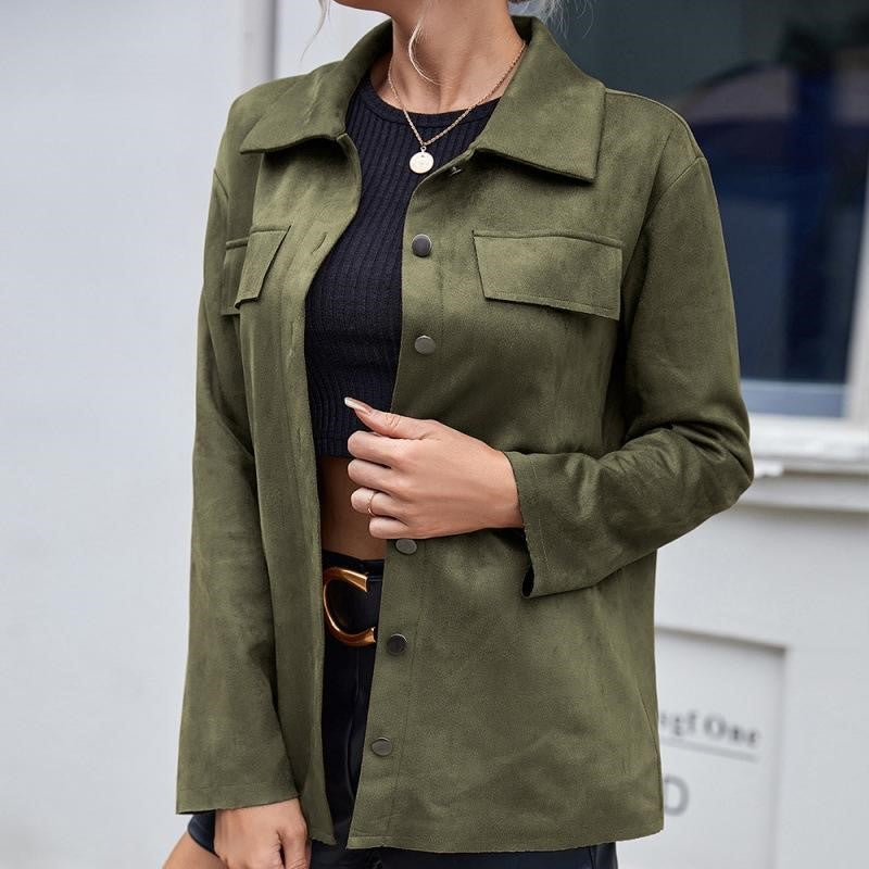 Beatrice | Elegante Wildlederjacke mit Knöpfen