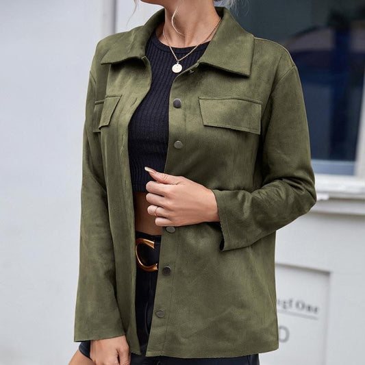 Beatrice | Elegante Wildlederjacke mit Knöpfen
